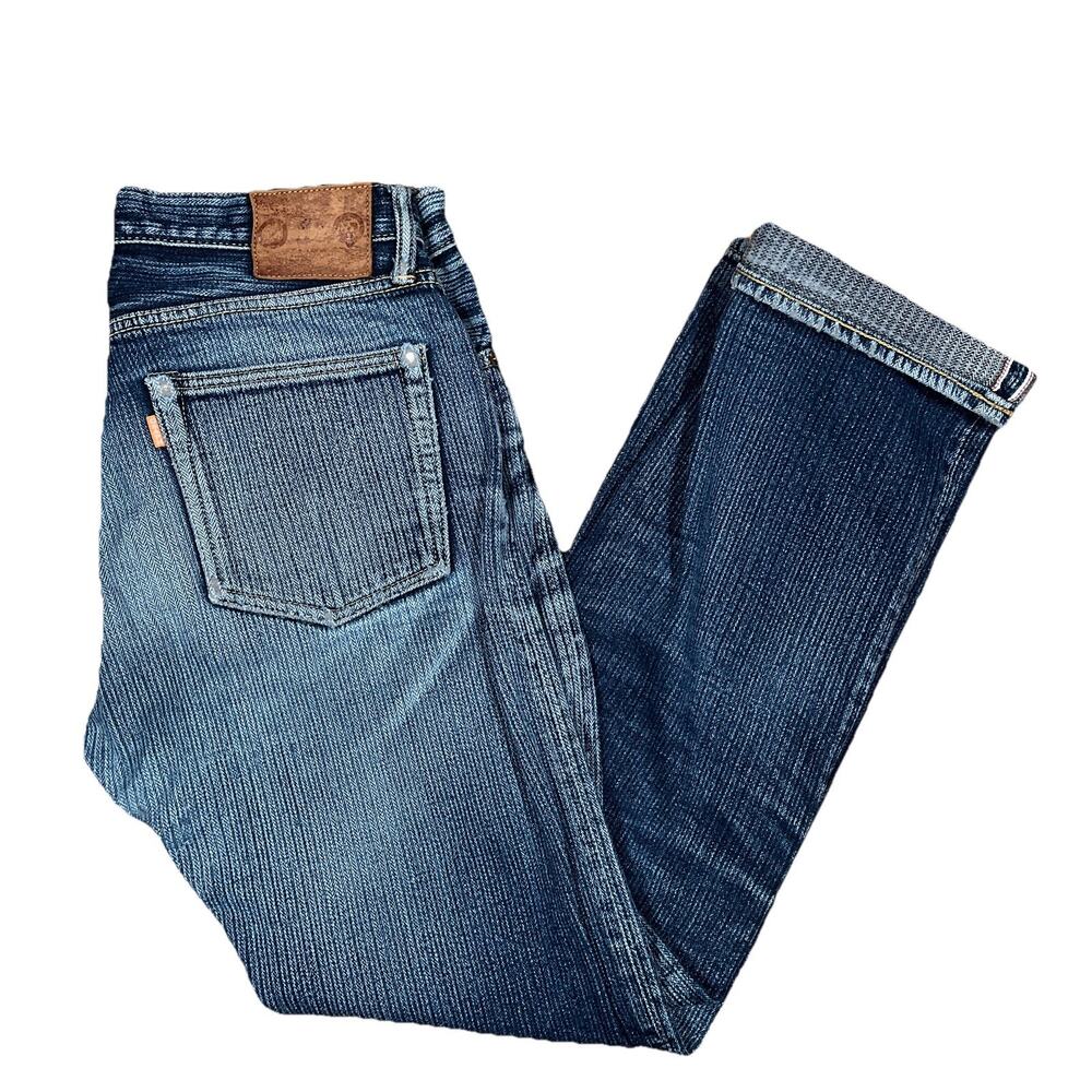 Graph Zero Herringbone Selvedge Jeans Zip Fly Japan Made 31x30 Unique Fade